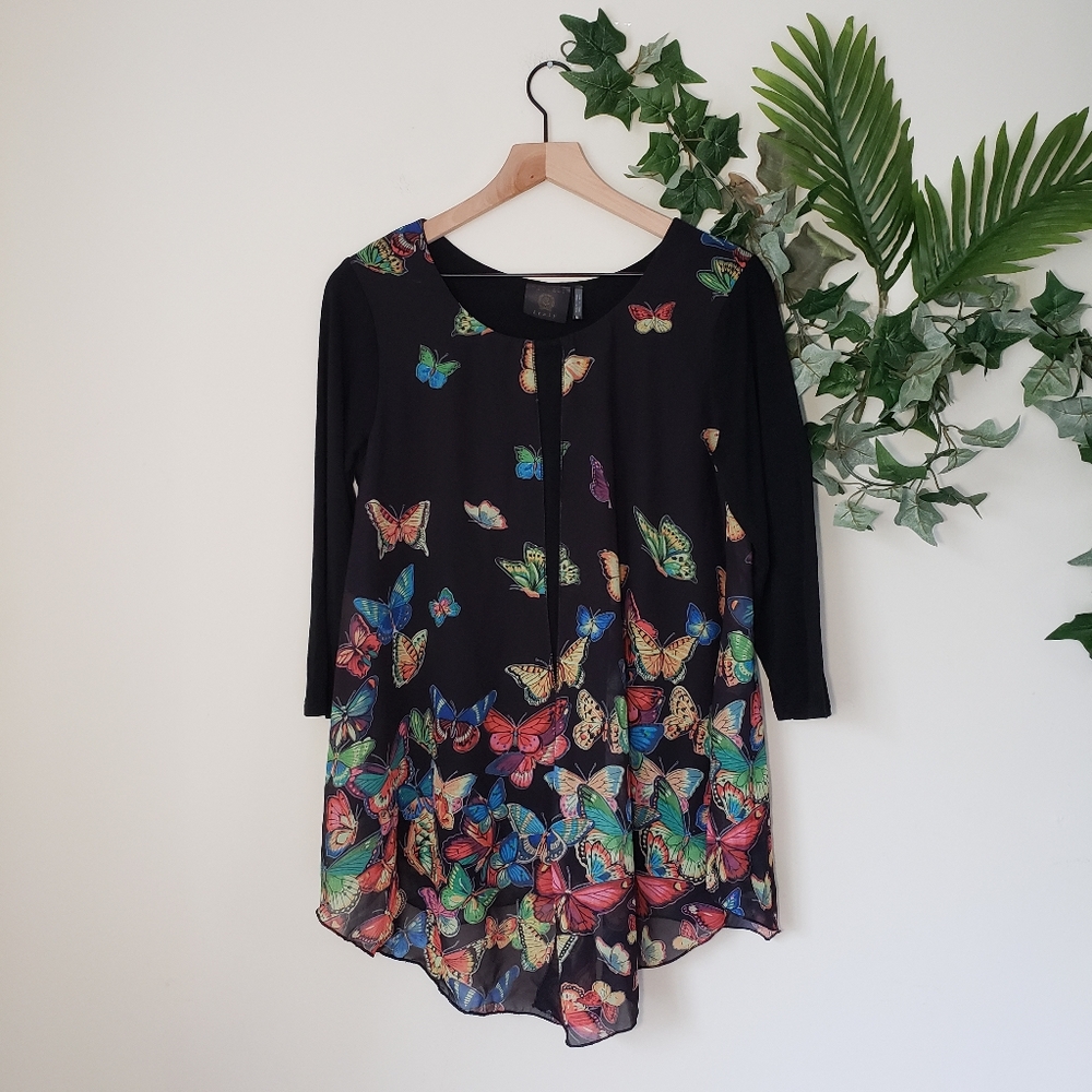 Vecceli Italy Butterfly Long Sleeve Tunic …